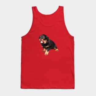 Cute Rottweiler Puppy With Funny Expression Tank Top